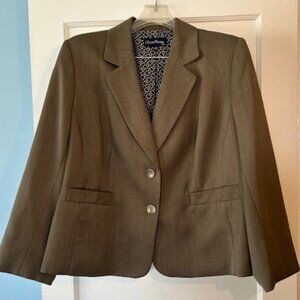 Olive green skirt suit
